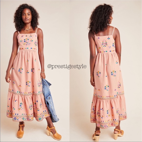 Anthropologie Amber Embroidered Maxi Dress - Picture 5 of 5